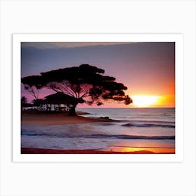 Sunset On The Beach 632 Art Print