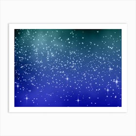 Blue Aqua Shining Star Background Art Print