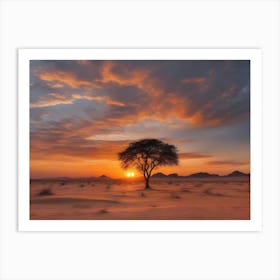 Sunset In The Desert 2 Art Print