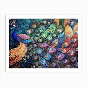 Colorful Peacock 8 Art Print