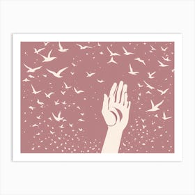 Hand With Birds VECTOR Art Print