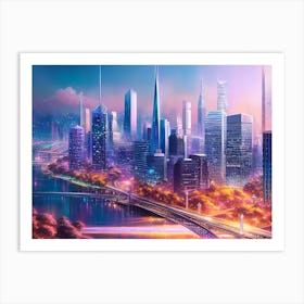 Futuristic Cityscape 65 Art Print