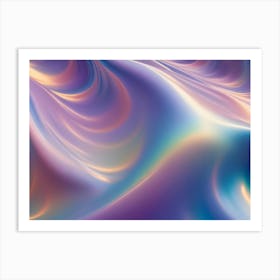 Abstract Image Of A Flowing, Iridescent Liquid With A Holographic Effect 1 Art Print