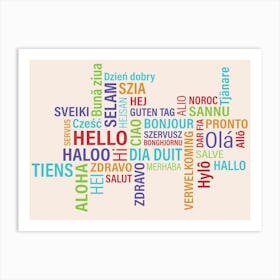 Greetings In Different Languages Art Print