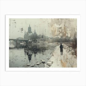 Temporal Resonances: A Conceptual Art Collection. 'Riverside' Art Print