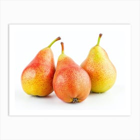 Three Pears Isolated On White 2 Art Print