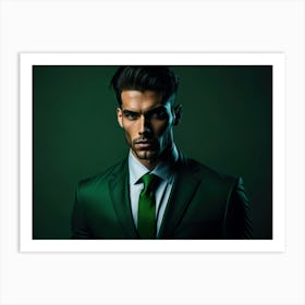 Bussinness Man Green (2) Art Print