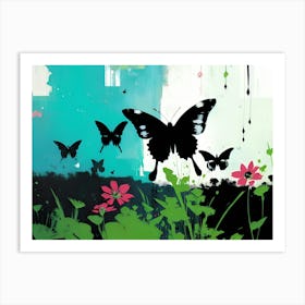 Butterflies And Flowers 15 Art Print