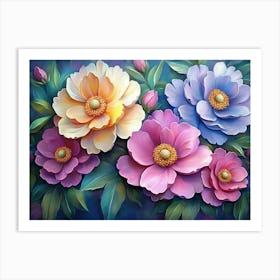 Peony Flowers 2 Art Print