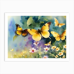 Butterflies In The Garden Art Print