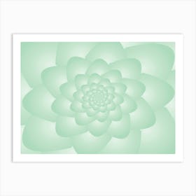 Pastel Colors Flower Pattern Set Green Art Print