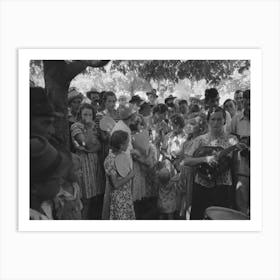 Group Of People Assembled Under Tree To Listen To Revival Rally On Saturday Afternoon, Tahlequah, Oklahoma By Art Print