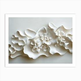 White Flower Wall Art Art Print