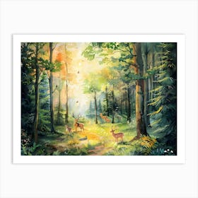 Deer In The Forest 3 Art Print