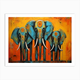 Three Elephants Art Print