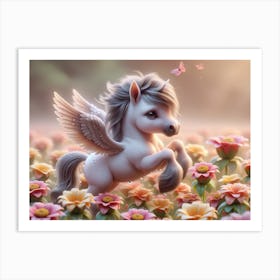 Cute Baby Unicorn Girl Fantasy Art Print