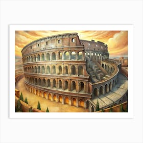 Majestic Roman Colosseum At Sunset 2 Art Print