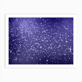 Dark Blue Shining Star Background Art Print