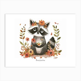 Little Floral Raccoon 2 Poster Art Print