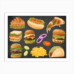 Fast Food Icons Art Print