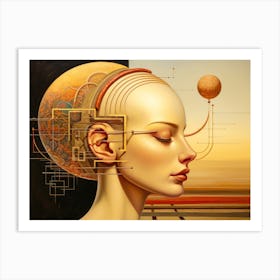 Abstract Illustration Of A Woman And The Cosmos 51 Art Print