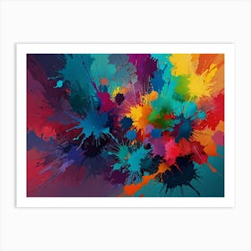 Colorful Paint Splatters Art Print