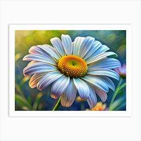 White Daisy Flower Closeup Art Print