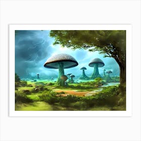 Alien Mushroom Forest 1 Art Print