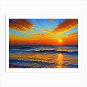 Sunset At The Beach 98 Art Print