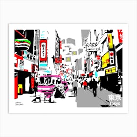 Tokyo By Day Shibuya Backstreet Art Print