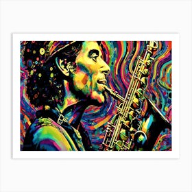 Afro Jazz Saxaphone - The Saxophone Player Art Print