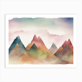 Watercolor Mountains 1 Art Print