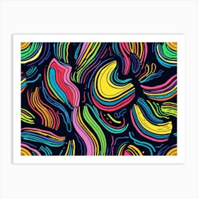 Colorful Wavy Pattern Art Print