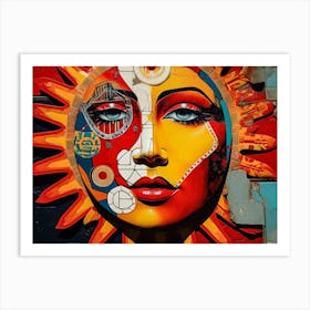 Abstract Illustration Of A Woman And The Cosmos 36 Art Print