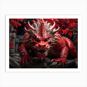 Chinese Red Dragon Art Print