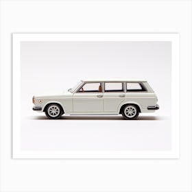 Toy Car 71 Datsun Bluebird 510 Wagon White Art Print