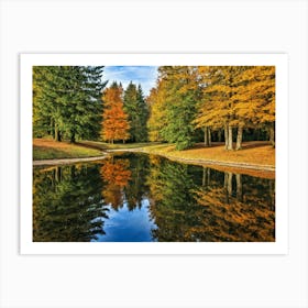 Serene Autumn Reflections 47 Art Print