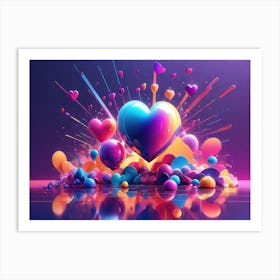 Colorful Heart Creative 4 Art Print