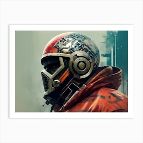 Man In A Helmet Art Print