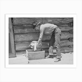 Farmer Getting Wood For The Cook Stove, Pie Town, New Mexico By Russell Lee Art Print