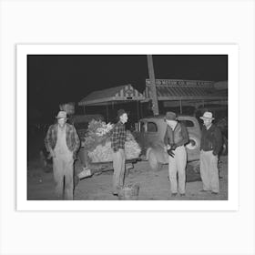 Early Morning Vegetable Market, San Angelo, Texas, The Farmers With Their Hands In Their Pockets Show How Cold Art Print