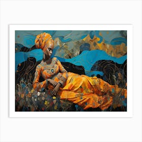 Woman In Orange 1 Art Print