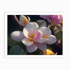 Scenery Adorned With Plumeria Blossoms Art Print