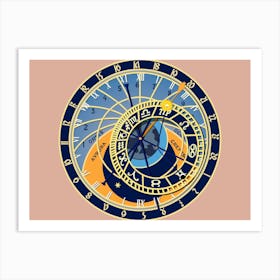 Astrological Clock Art Print