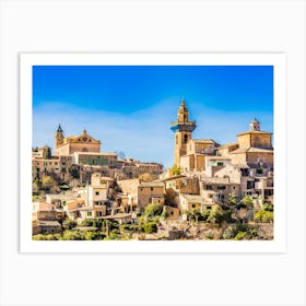 Valldemossa, Idyllic view of mediterranean village at Spain, Mallorca. This idyllic location is a traveler's paradise, offering a rural scene that is both peaceful and inspiring. Experience the beauty of Spain and the Balearic Islands Art Print