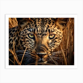 African Leopard Close Up Realism 1 Art Print