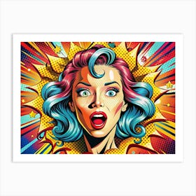 Pop Art Woman With Surprised Expression Art Print