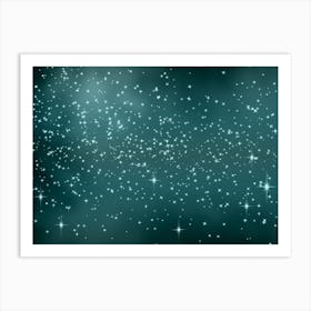 Winter Green Shining Star Background Art Print