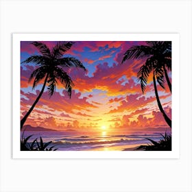 Sunset At The Beach 53 Art Print