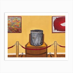 Modern Art Trash Can In A Gallery Art Print